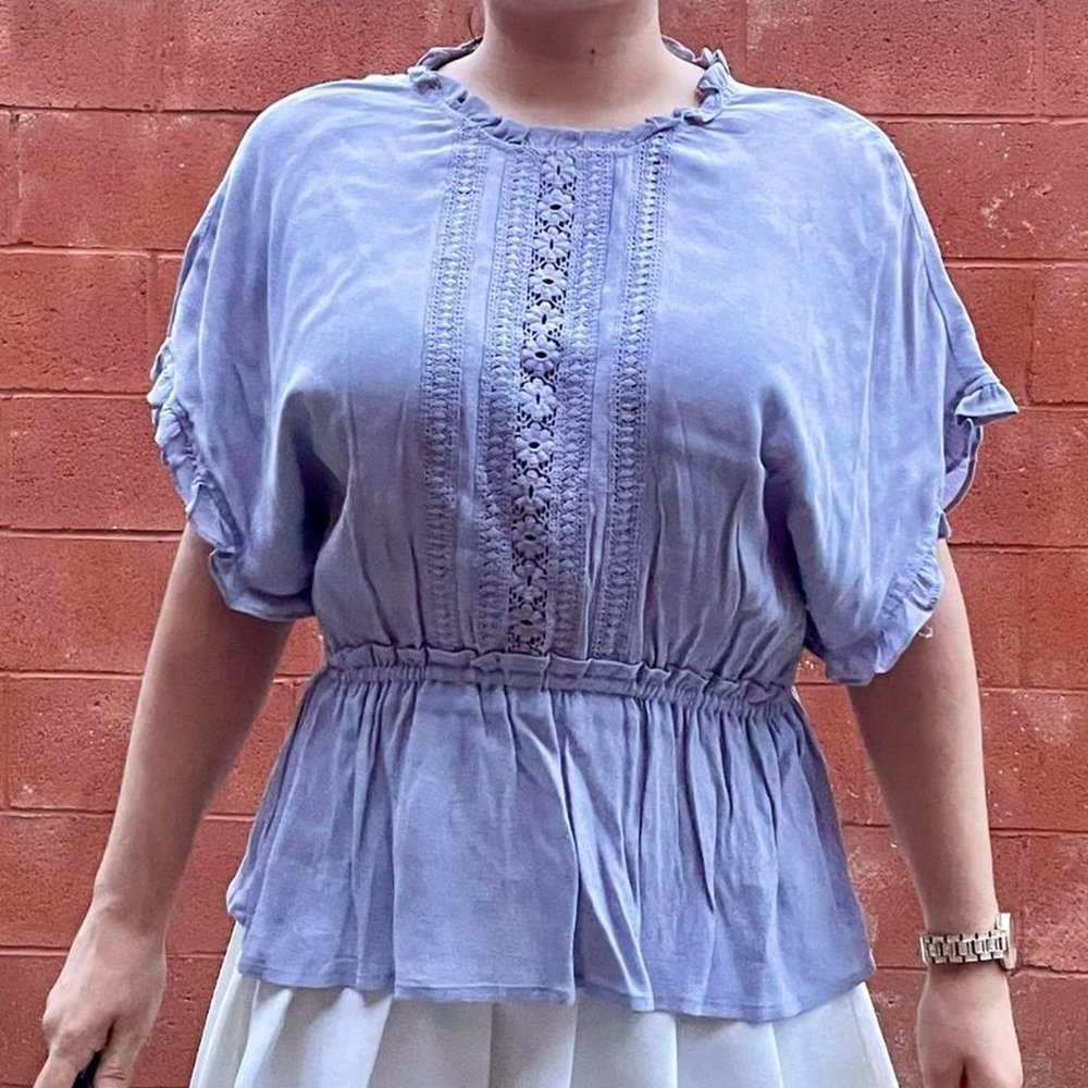 Light Blue Flowy Top